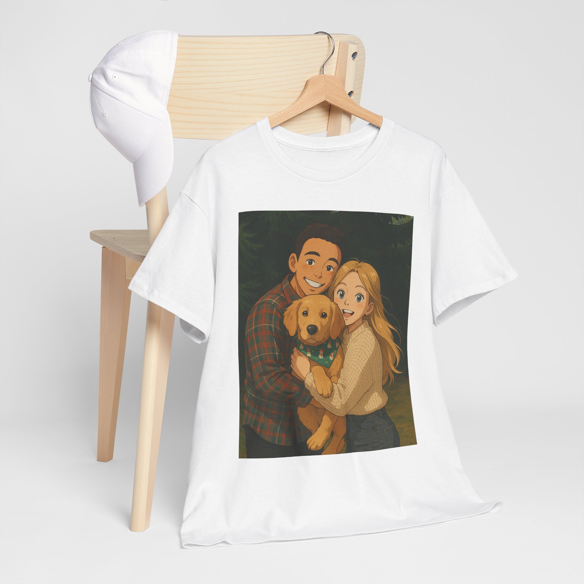 Custom product mockup showing AI cartoon art on a t-shirt and mug - 1.tshirt_ghibli1.jpeg